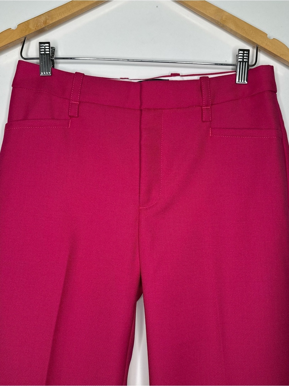 Banana Republic Fuchsia Pink Lido Straight Leg Wool Pants Size 2 Short - Picture 4 of 9